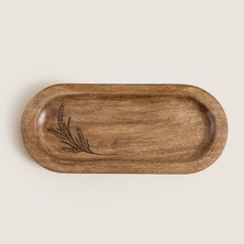 Chakra Spiga Ahşap Kayık Tabak 30X13X2.5 cm Natural