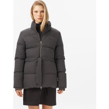 Lacoste Kadın Dik Yaka Koyu Gri Mont