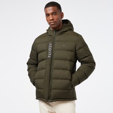 Lacoste Erkek Regular Fit Kapüşonlu Koyu Yeşil Şişme Mont