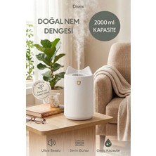 Divex Işıklı Ultrasonik Hava Nemlendirici Buhar Makinesi 2 Litre