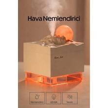 Divex Alev/magma Efektli Hava Nemlendirici - Ultrasonik Buhar Makinesi - Gece Lambalı Difüzör