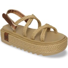 Bohonomad Tahiti Chunky Platform Kadın Sandalet - Bej