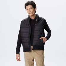 Lacoste Erkek Dik Yaka Kapitone Siyah Yelek