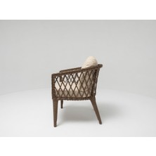 Monalin Home Garden Bodrum Kahverengi 4 Kişilik(1-1-1-1-Masa) Rattan Örgü Bahçe & Balkon & Teras Masa Sandalye Takımı