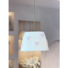 Maison Avf Punch Kadife Pembe Kalp Detaylı Modern Sarkıt Avize