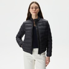 Lacoste Kadın Dik Yaka Kapitone Siyah Mont