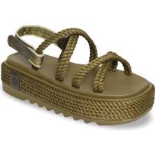 Bohonomad Tahiti Chunky Platform Kadın Sandalet - Haki