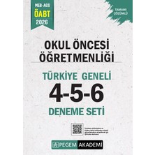 Pegem 2026 Öabt Meb-Ags Okul Öncesi Öğretmenliği Türkiye Geneli 3 Deneme (4-5-6) Pegem Akademi Yayınları