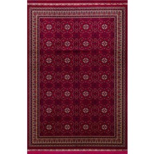 Eko Halı Sateen Afghan Sfg 03 Red Yıkanabilir Afgan Desenli Hav Toz Vermeyen Kaymaz Tabanlı Sık Dokuma Halı
