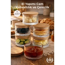 Nandy Home El Yapımı Cam, 6'lı Set Yuvarlak, Kahvaltılık ve Çerezlik