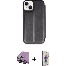 İlk El Grup Pilelistore™ iPhone 14 Kılıf Zirve Yansıma Serisi - Siyah Bilvis 3D Cam Ekran Koruyucu + Raze Metal Kamera Lens - Sh