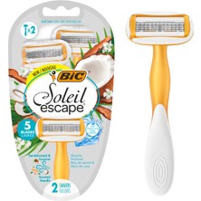 Bic Bıc Soleil Escape 5 Bıçaklı Kadın Tıraş Bıçağı 2’li Hindistan Cevizi