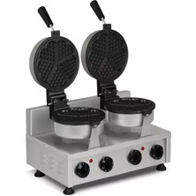 Omake Çiftli Yuvarlak Kalp Waffle Makinesi, Elektrikli, Zamanlayıcılı , OMK.WFL11.E22.0201.Z5F