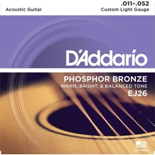 D'Addario Daddario Phosphor Bronze Custom Light Akustik Gitar Teli (11-52)