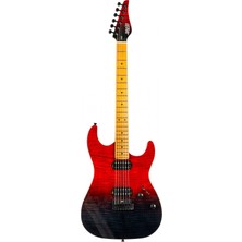 Jet Guitars Jet JS-1000 Vulcano Hh Elektro Gitar (Flamed Transparent Red)