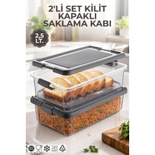 Nandy Home 2'li Set 2,5lt. Decobox Çok Amaçlı Saklama Kabı - Piknik Taşıma Seti - 2,5lt.