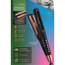 Volemi Volemı ® V-0102 Siyah Profesyonel Saç Maşası Color Care, 5x Renk Koruma, Keratin Yağlı Seramik Kaplama Dij