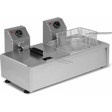 Omake 8+8 Lt Elektrikli Fritöz, Tahliyesiz, OMK.FRT21.E21.0080.Z5F