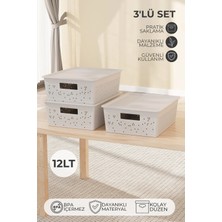 Nandy Home 3'lü Set Hava Delikli Seul Model Çok Amaçlı Saklama Kutusu 12LT. - Düzenleyici Organizer