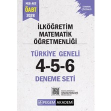 Pegem 2026 Öabt Meb-Ags Ilköğretim Matematik Öğretmenliği Türkiye Geneli 3 Deneme (4-5-6) Pegem Akademi Yayınları