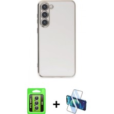 İlk El Grup Pilelistore™ Galaxy S23 Kılıf Yankı Serisi - Siyah 3D Antistatik Seramik Nano Ekran Koruyucu + Raze Metal Kamera Lens - Gs