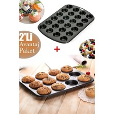 UltraMint 24 ve 12'li Muffin ve Cupcake Kapsüllü Yüksek Kaliteli Kalıp