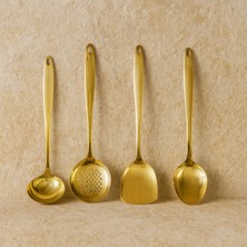 UltraMint Zra Yakut Mutfak Servis Seti Gold 4 Parça, Şık ve Kullanışlı Tasarım