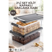 Nandy Home 2'li Set 5lt. Decobox Çok Amaçlı Saklama Kabı - Piknik Taşıma Seti - 5lt.