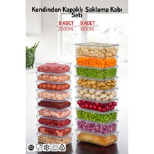 Nandy Home 18'li Set Kendinden Kapaklı Derin Dondurucuya Uygun Saklama Kabı 1 Lt. ve 2 Lt.