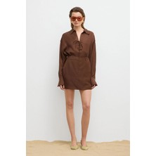 Love My Body Moda Tutkusu Cepli Mini Etek Kahve 127M2292000