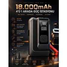 Goes 18000mAh Akü Takviye Cihazı 150 PSI Hava Kompresörü 12V Powerbank LED Fener