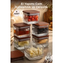 Nandy Home El Yapımı Cam, 6'lı Set Kare, Kahvaltılık ve Çerezlik