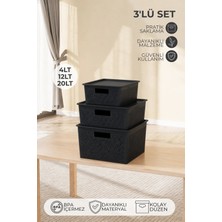 Nandy Home 3'lü Set Hava Delikli Seul Model Çok Amaçlı Saklama Kutusu 4-12-20LT. - Düzenleyici Organizer