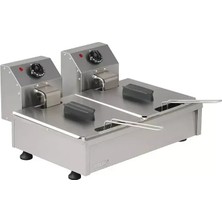 Omake 3+3 Lt Elektrikli Fritöz, Tahliyesiz, OMK.FRT21.E21.0030.Z5F