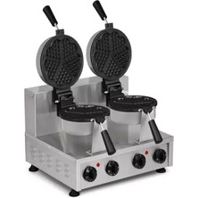 Omake Kalp Çift Waffle Makinesi, Elektrikli , Dönerli, Zamanlayıcılı OMK.WFL12.E22.0201.Z5F