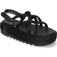 Bohonomad Bodrum Chunky Platform Kadın Sandalet - Siyah