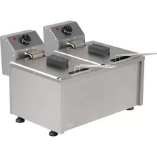 Omake 10+10 Lt Elektrikli Fritöz, Tahliyesiz, OMK.FRT12.E21.0100.Z5F