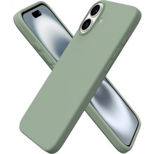 Bix iPhone 16 Plus Silikon Kılıf Magsafe Uyumlu Güçlü Koruma Darbe Emici Kaktüs Yeşili
