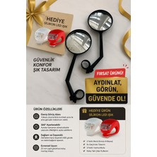 Larimar Bisiklet Dikiz Aynası Seti 2'li Geniş Açılı 360° Ayarlanabilir Evrensel Gidon Aynası + Hediye Silikon LED Işık