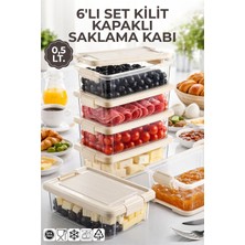 Nandy Home 6'lı Set 0,5lt. Decobox Çok Amaçlı Saklama Kabı - Piknik Taşıma Seti - 0,5lt.