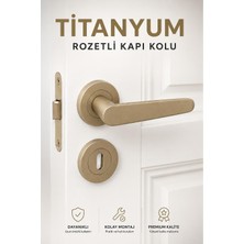 Nzb Rozetli Kapı Kolu Oda Kapıları Için Modern Tasarım 1 Takım Titanyum Renk Kapı Kolu