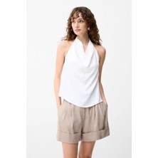 adL Kolsuz Degaje Yaka Bluz Kemik 11546793000