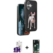 Pileli Store Pilelistore™ iPhone 16 Kılıf Nova Form Koleksiyonu - Siyah 360 Mat Full Body Arka Koruyucu + Bilvis Titan Kamera Lens - Pe