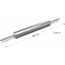 Farmtokid Paslanmaz Çelik Merdane 59 cm 50 mm Çap - 2,2 kg - 304 Kalite Outlet