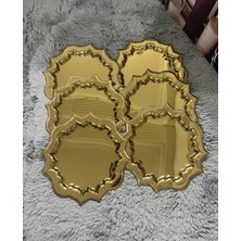 UltraMint Altı Parçalı Dalgalı Gold Paslanmaz Çelik Kahve Sunum Tepsisi