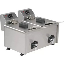 Omake 10+10 Lt Fritöz  Elektrikli, Tahliyeli OMK.FRT12.E21.0101.Z5F