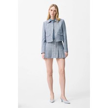 adL Pileli Mini Etek Lacivert 12746235000