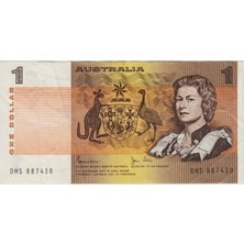 Banknoting Avustralya 1 Dolar 1982-84 Kraliçe Iı. Elizabeth-Aborijin Temalı. Çok Çok Temiz.