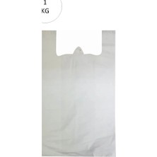 Hace Bazaar Beyaz Atlet Poşet Büyük Boy 32X57 cm Takriben 72 Adet 1 kg