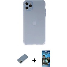 İlk El Grup Pilelistore™ iPhone 11 Pro Max Kılıf Atlas Minimal Prime - Siyah 34D Izgaralı Cam + Metal Kamera Lens Koruma Cam - Akyl